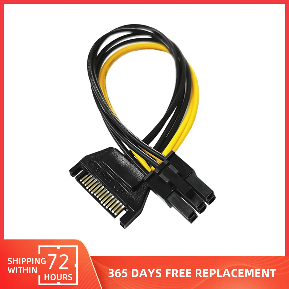 

15pin SATA Power To 6pin PCIe PCI-e PCI Express Adapter Cable For Video Card
