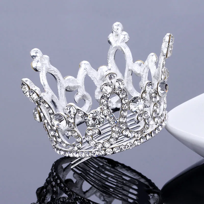 model 3 silver TDQUEEN, круглые свадебные диадемы и короны, покрытые серебром и золотом, свадебные аксессуары для волос для женщин - Окраска металла: model 3 silver