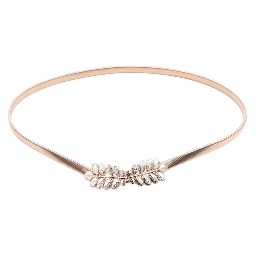 

Leaves Designer Belts Women Metal Belt Flower Elastic Strap Waist Belt Luxury Silver Gold Chain Stretch Elastic Belt Waist