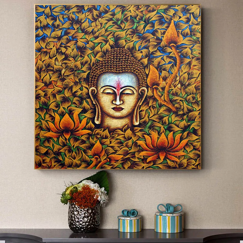Самоотверженно HD принты настенные художественные плакаты и Будды головы цветок
