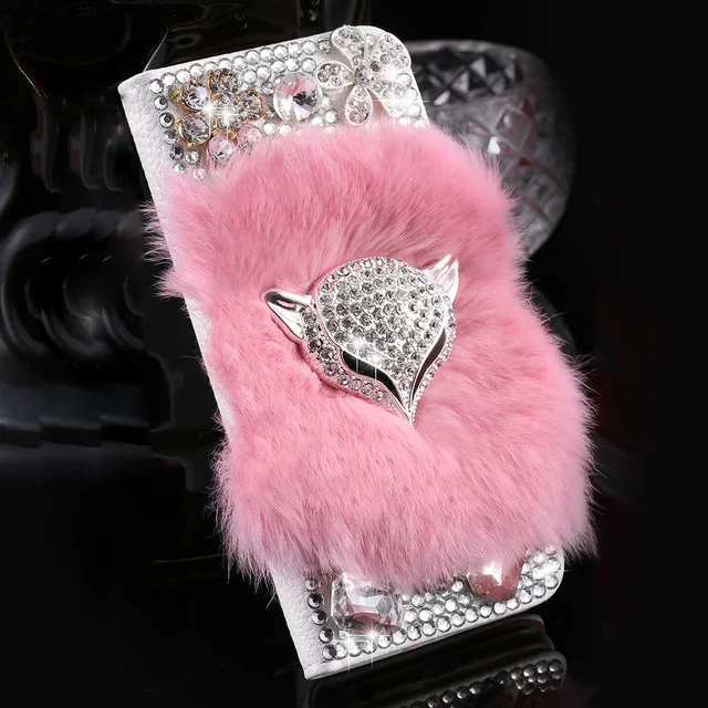

Rabbit Fur Case For Xiaomi Redmi 9C NFC PU Leather Flip Cover Wallet Case For Redmi 9C NFC Back Cover Coque Redmi 9 C Redmi9C