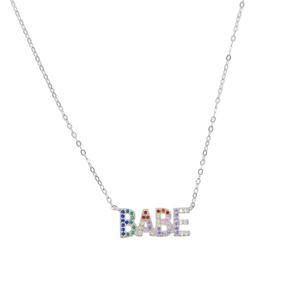 2020 классика по заказу покупателя 925 стерлингового серебра с надписью BABE подвеска