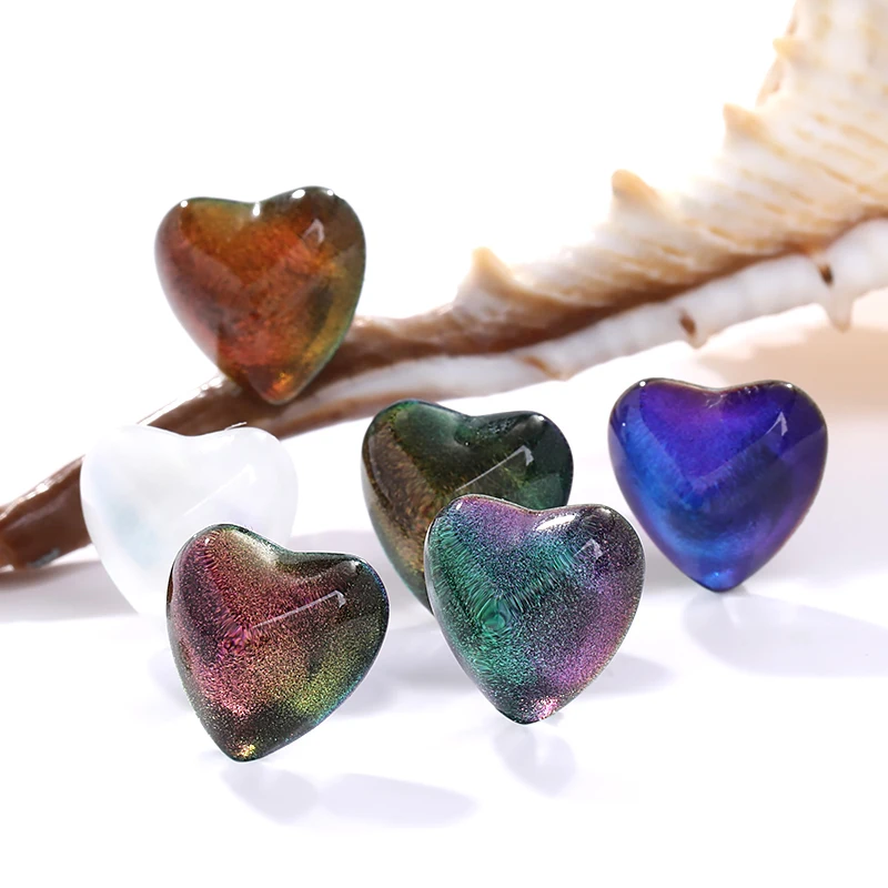 

6/8/10MM Flat Back Heart Rhinestone Starlight Fluorescence Nail Decorations Phone Patch Stickers Smooth Clear Colorful Diamonds