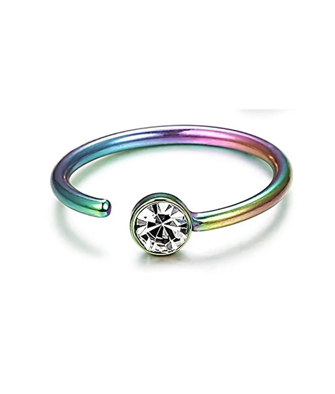 Кольцо для пирсинга женское из нержавеющей стали с фианитом маленькое Ювелирное