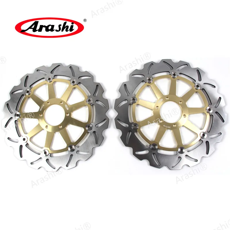 Gold A Араши 1 пара для APRILIA DORSODURO ABS 1200 2011 2012 с ЧПУ плавающие передние тормозные дисковые тормозные диски TUONO V4 R1000 MANA RSV1000 - Цвет: Gold A