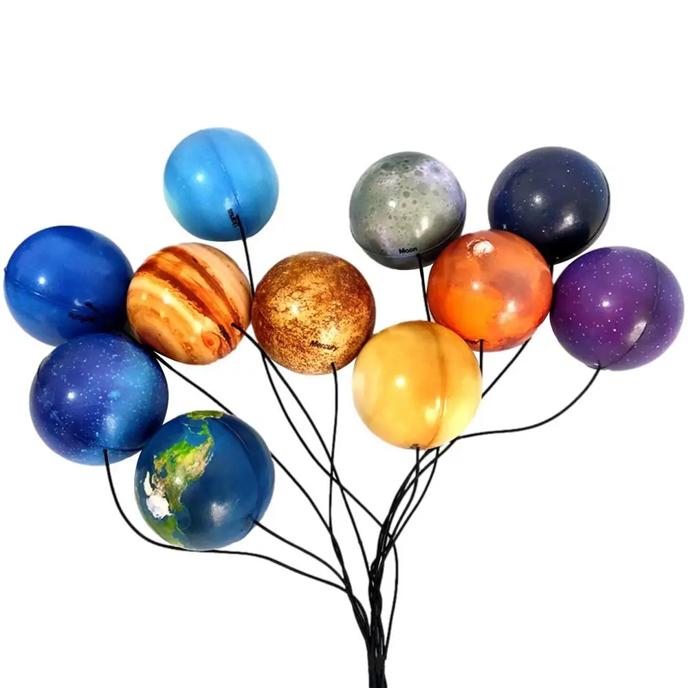 

6.3cm Eight Planets Moon Star Earth Globe Balls Soft Planet Bouncy Bal Elastic Printing Star Ball Children Educational Toy