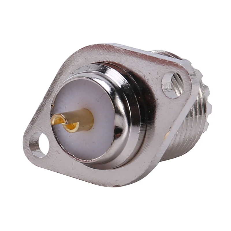 

20Pcs Brass UHF SO239 Female 2-Holes Flange Solder Panel Mount Adapter,RF Connector