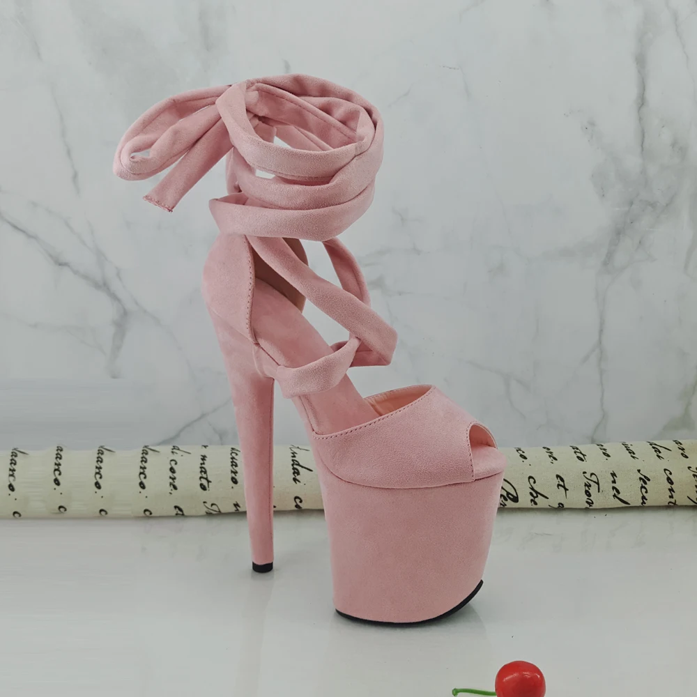 Leecabe 8Inch/20cm Women's Platform Sandals party High Heels Shoes Pole Dancing Shoes - Цвет: Pink As Picture