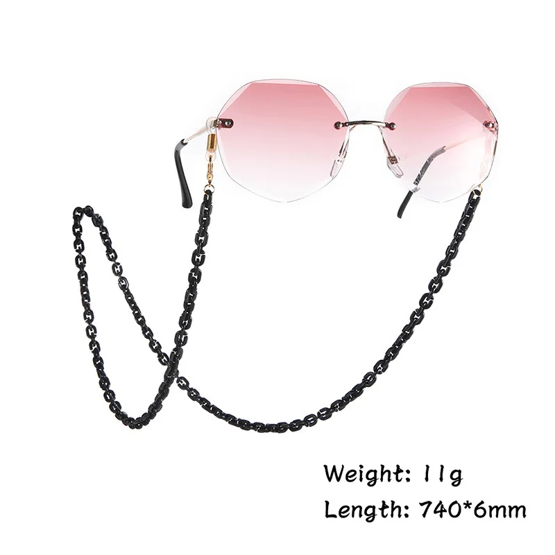 

2021 Chic Korea Resin Acrylic children's mask Chain Fashion Women Casual sunglasses chain accessories