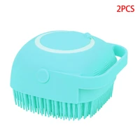 2pcs pet dog shampoo massager brush cat massage comb grooming scrubber shower brush for bathing short hair soft silicone brushes