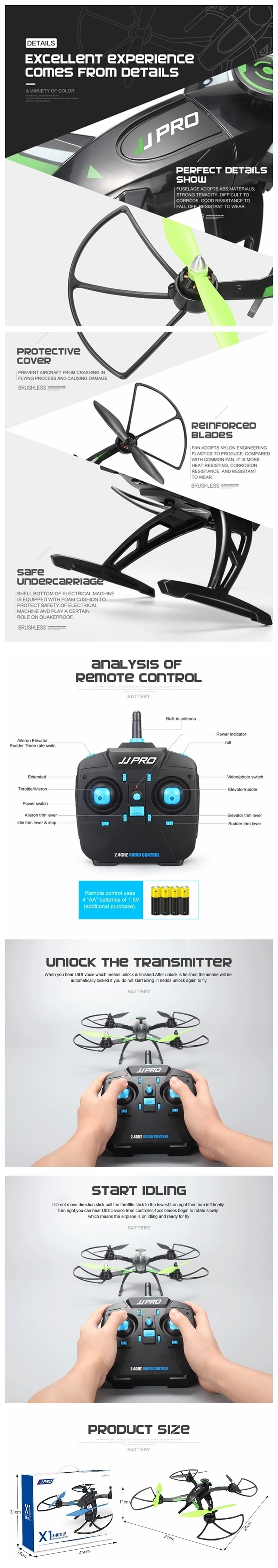 JJR/C JJRC X1 с безщеточным мотором 2,4G 4CH 6-осевой рулон сальто игрушки подарок RC дроны Quadcopter RTF Vs MJX X101 X102H X8G CX20 ZLRC