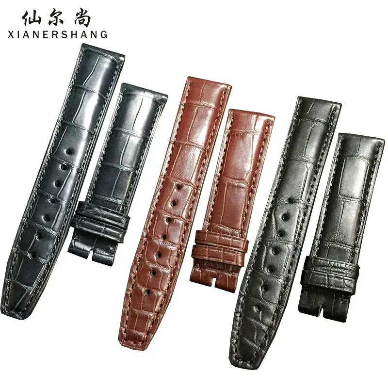 

New Luxury Custom PORTOFINO Watchbands 20MM 22MM Handmade Alligator Strap Genuine Leather Belt Men Crocodile Skin Watch Band 19