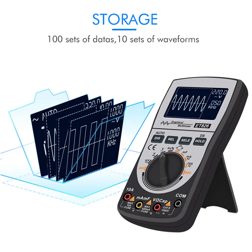 

2 In 1 Current 20KHz 200Ksps Diode Tester Oscilloscope Multimeter Intelligent Digital Analog Bandwidth DC AC Voltage 4000 Counts