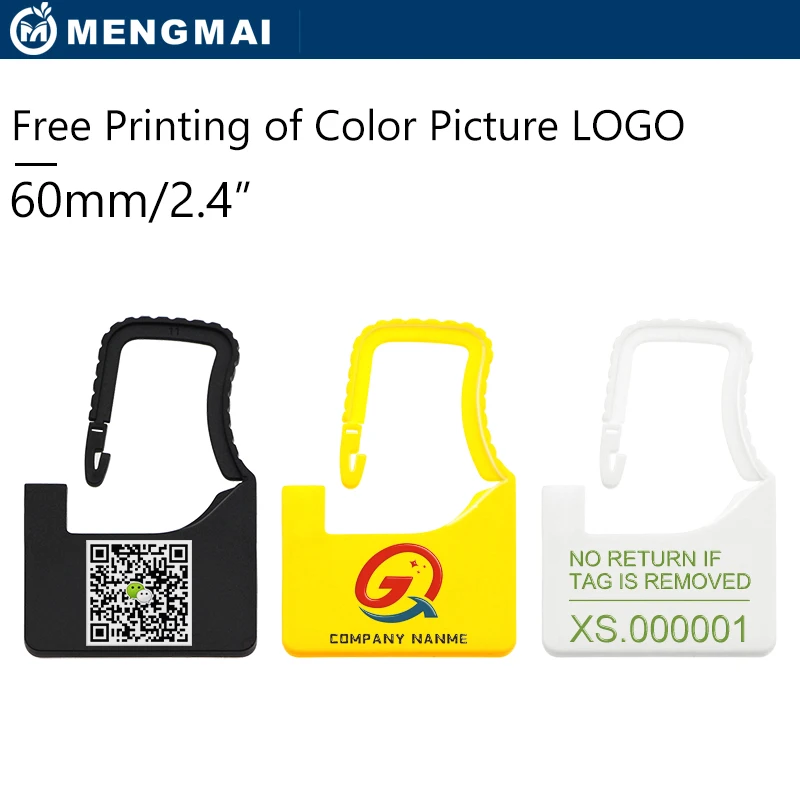 

100pcs Custom Garment Hang Tags, Color Printing Logo Name Barcode Plastic Padlock Seals for Airlines Catering Carts 60mm/ 2.4"