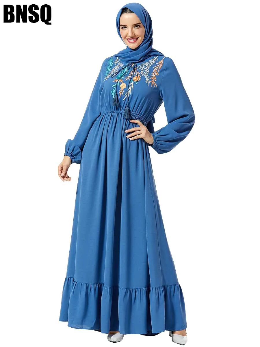 Элегантная Женская Вышивка, Абая, хиджаб, длинные платья, кимоно, Ближний Восток, ИД Рамадан, Арабский исламский кафтан Baju