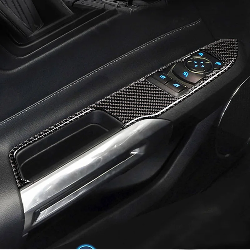 Настоящее углеродное волокно переключатель окна Кнопка рамка накладная панель