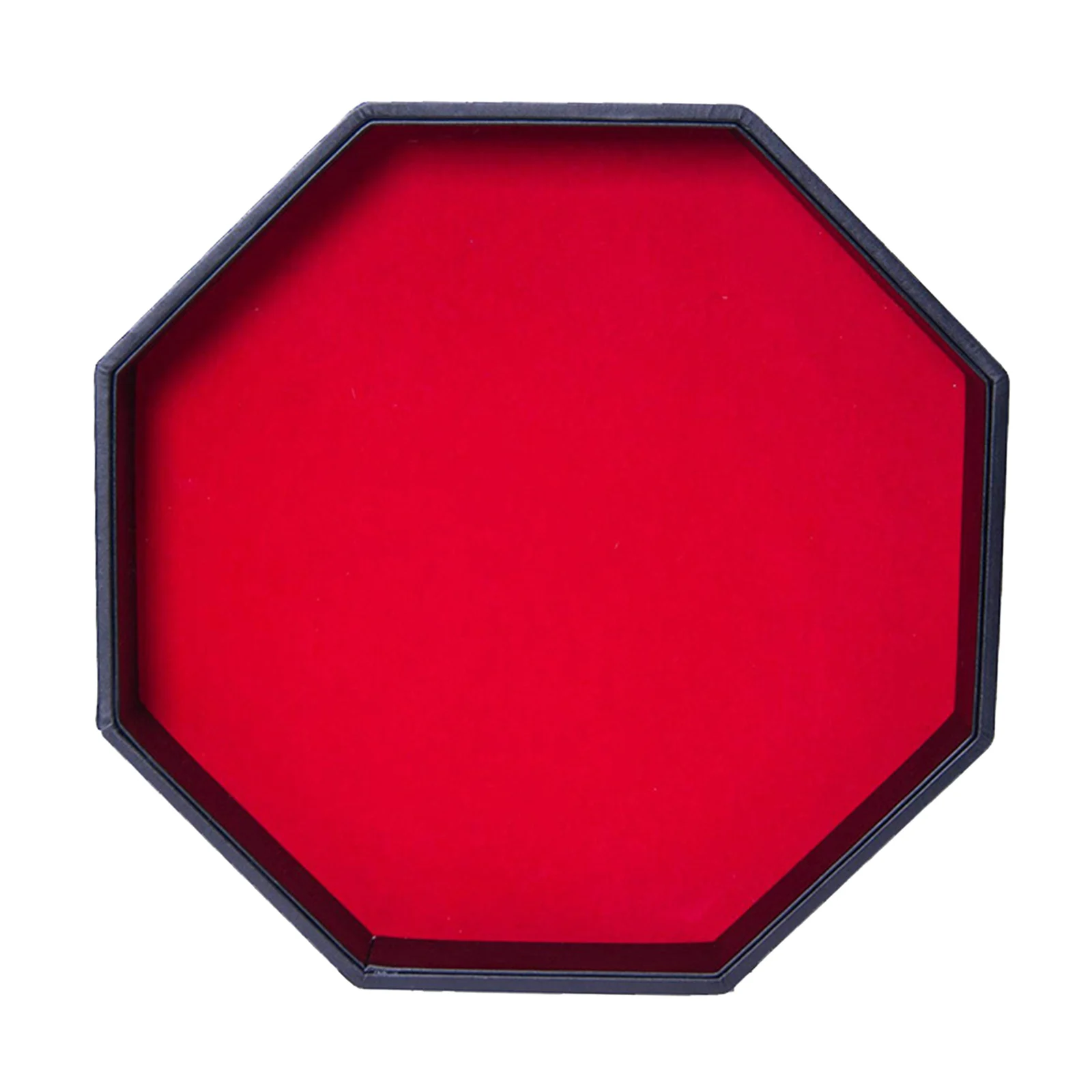 Переносной роскошный восьмиугольный поднос для костей из искусственной кожи с красной бархатной прокладкой для настольных игр RPG и DND на семейной игровой ночи.
