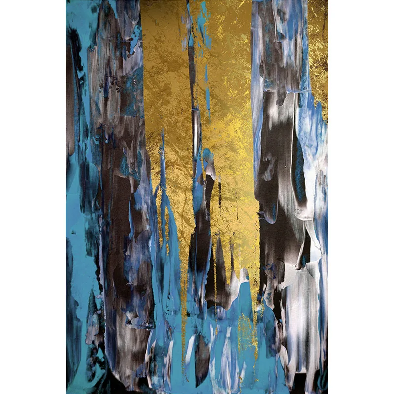 

New Chinese Modern Orange Blue Emerald Abstract Oil Painting Golden Porch Nordic Decorative Painting Picture Painting Core
