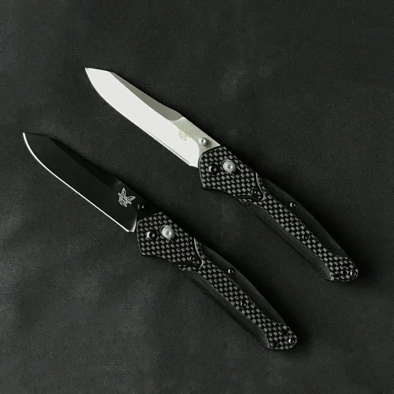 

New Benchmade 940 Carbon Fiber Handle Tactical Folding Knife 440C Blade Outdoor Safety Defense Pocket Military Knife EDC Tool