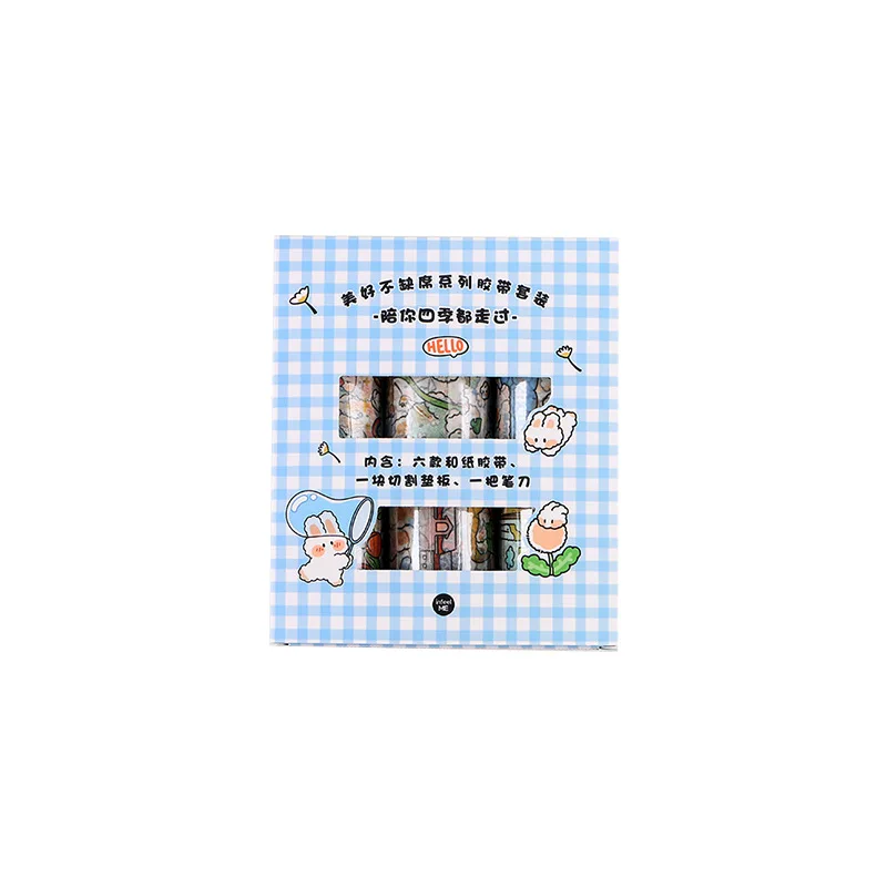 

6pcs Cute Washi Tape Set Kawaii Girl Colored Decorative DIY Scrapbooking Masking Tape Lovely Stationery School Supplies