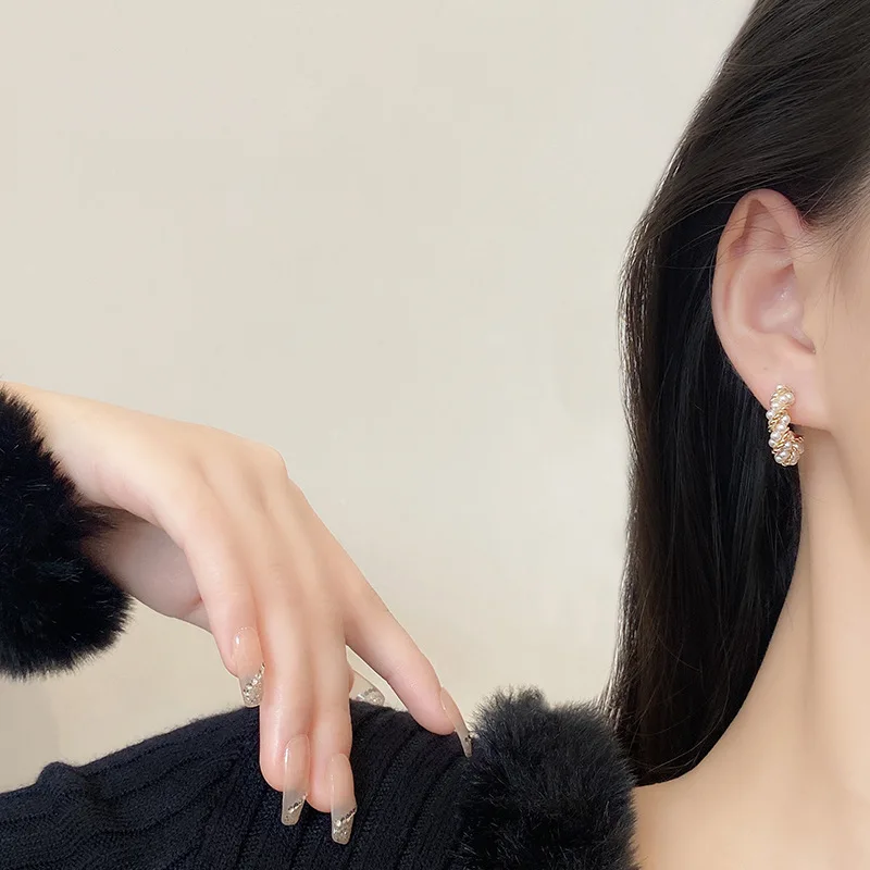 Новые модные серьги-кольца в Корейском стиле женские кольца ручной работы с