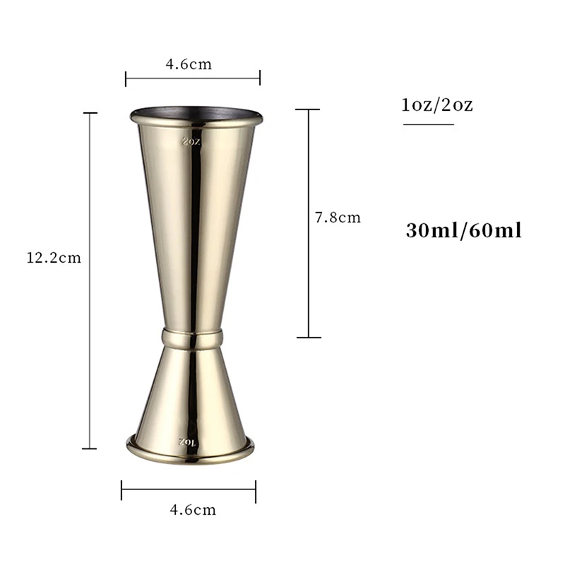 

30/60ml stainless steel cocktail shaker measuring cup double drink alcohol measuring cup jigger kitchen gadget for Bar