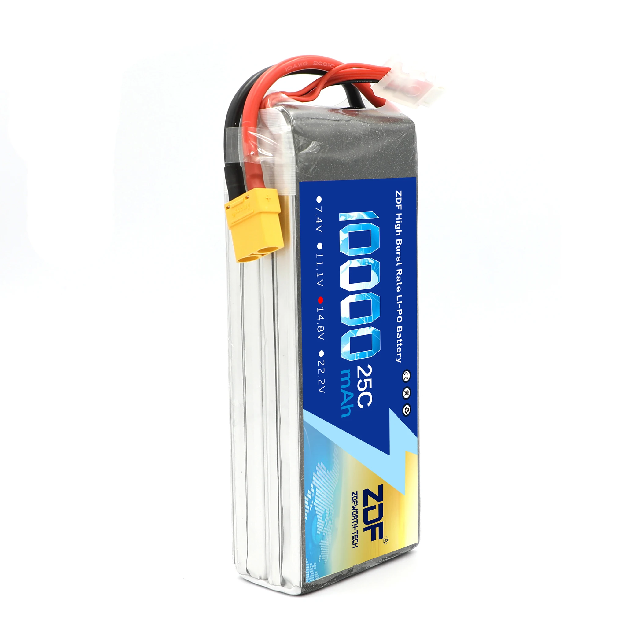 Аккумулятор ZDF RC Lipo 10000 мАч 2S 3S 4S 6S 7 4 В 11 1 14 8 в 18 5 22 2 25C MAX 50C Drone AKKU для