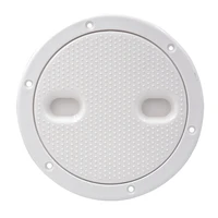 plastic marine boat rv white round 6 access hatch cover screw out deck inspection plate