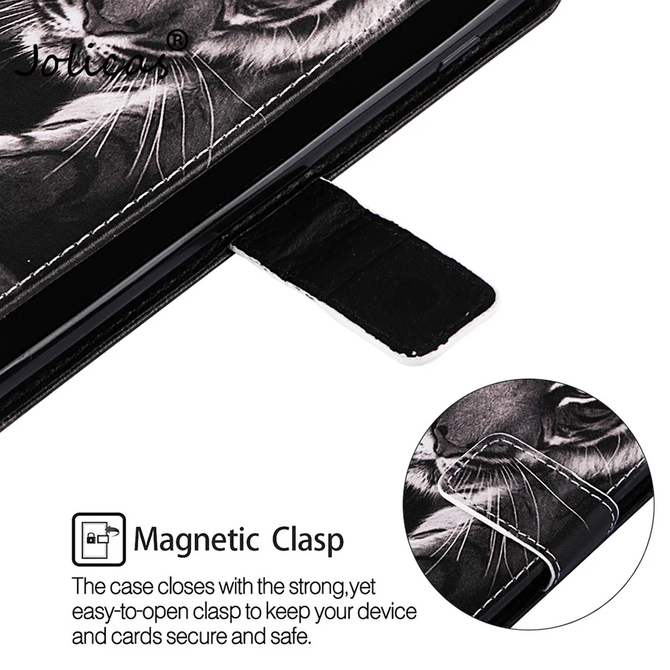 Чехол-книжка с милым Рисунком Тигра и панды для samsung Galaxy S10E S10 S9 S8 Plus J4 + J6 Premium A7 2018