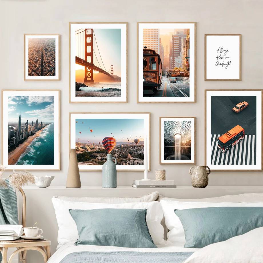 

Modern City Brooklyn Bridge Paris Tower Wall Art Canvas Painting Nordic Posters And Prints Wall Pictures For Living Room Decor