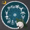 BlessLiving Skull Round Beach Towel Constellation Microfiber Bath Towels Zodiac Astrology Blanket Scorpius Beach Mat Dropship 1