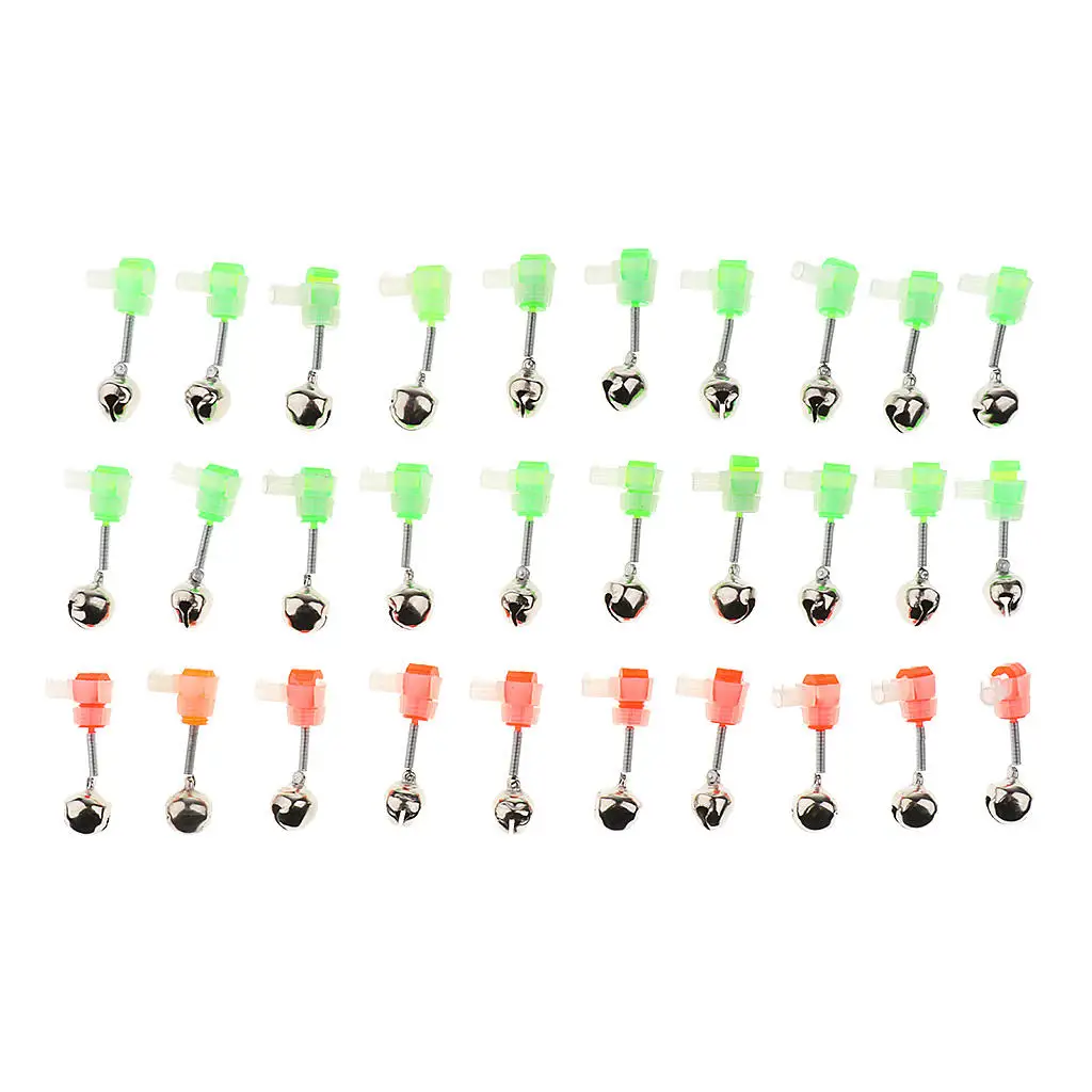 

30 Pcs Fishing Bite Detectors Single Bell Rod Tip Fishing Rod Ring Bell