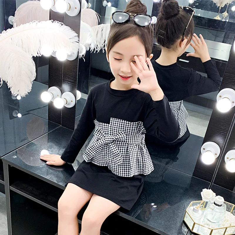 Осеннее платье с длинным рукавом для девочек-подростков | Детская одежда и обувь