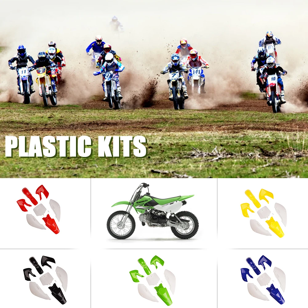 

7pcs/Set Motorcycle Parts Dirt Bike Fairing Fender and Number Plate Kit For KLX 110 KX65 DRZ110 RM65 2000-2009