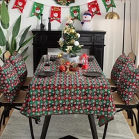 red green snowflake plaid tablecloth polyester christmas table cloth home decor dining table runner new year xmas table cover