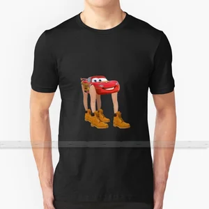 Lightning Mcqueen with Legs T - Shirt Men 3D Print Summer Top Round Neck Women T Shirts Cars Car Pixar Meme Memes Funny Joke