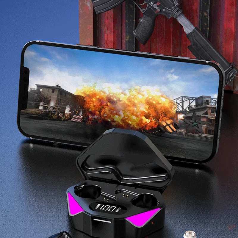 New X15 wireless bluetooth headset gaming game no delay digital display tws5.0 stereo HIFI call | Электроника
