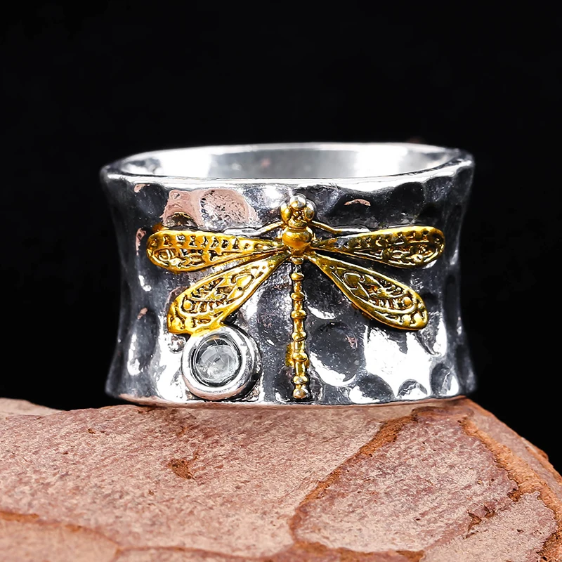 Boho перо вырезка широкий кольца для женщин с рисунком стрекозы лист ювелирные