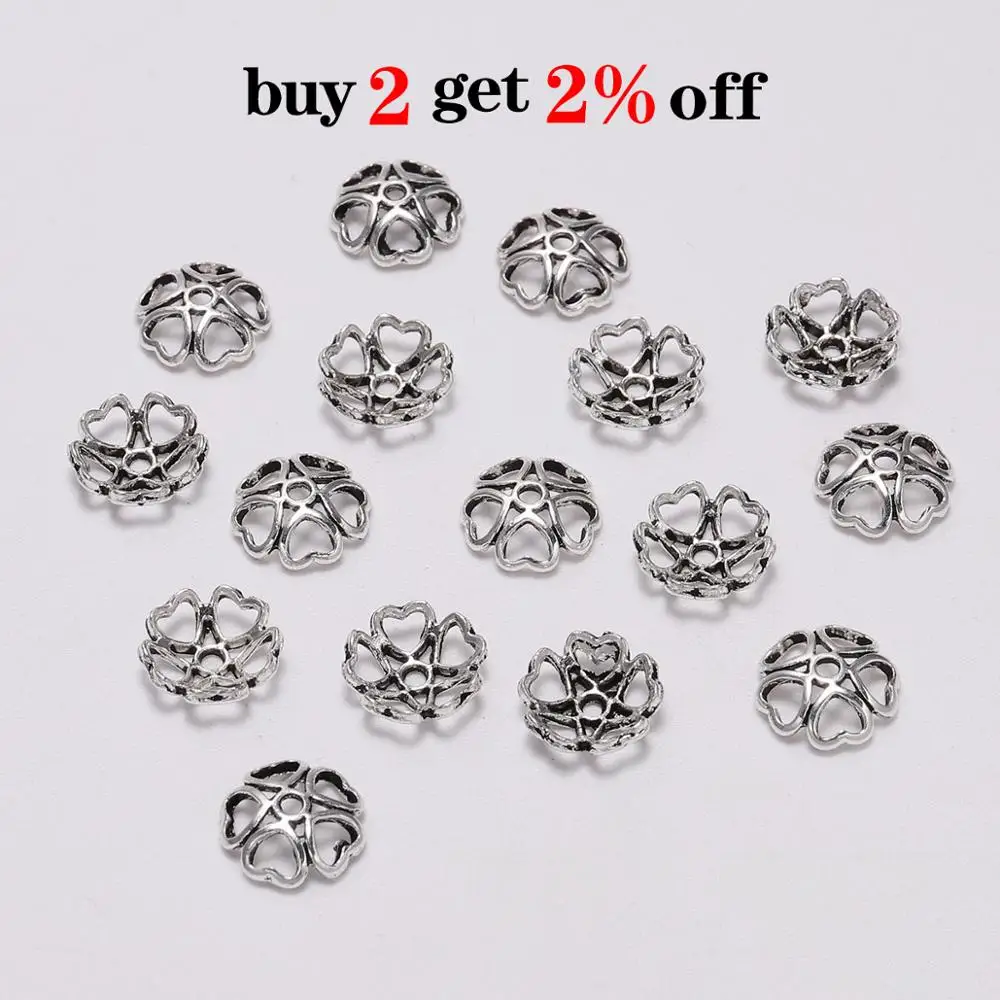 50 шт./лот бусины персикового цвета в форме сердца полые цветочные с отверстиями