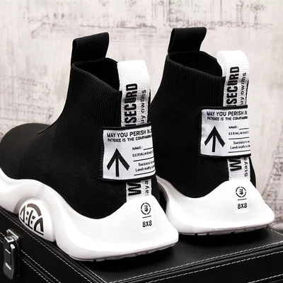 Европейский стиль мужская обувь с рукавами модная повседневная высокого