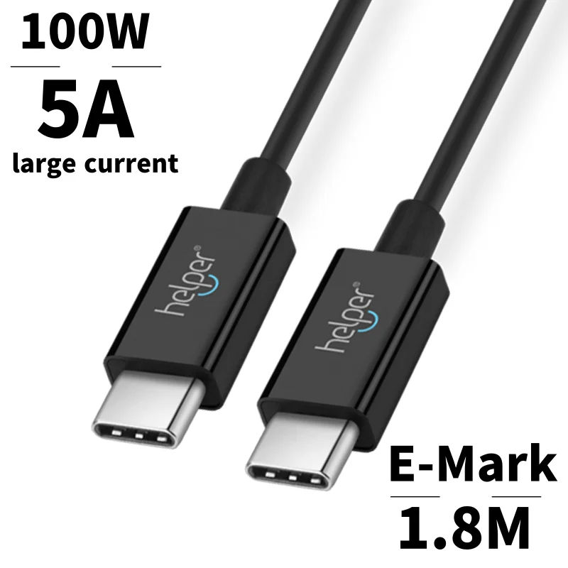

USB Type C Cable 1.8M 5.9ft USB 5A E-MARK PD100W fast charging Applicable for MacBook Book iPad PD 30W 61W 87W 91W power adapter