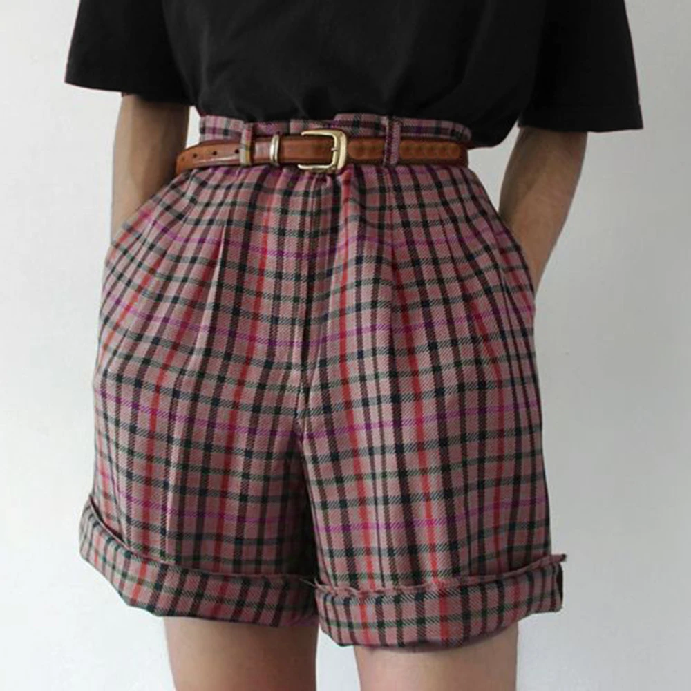 

Straight Pants Summer Color Shorts Women Short Streetwear Short Vintage Striped Shorts High Street Colorful Loose Short Pants