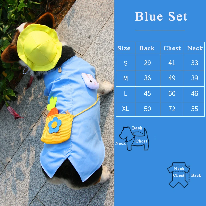 

Dog Shirt with Yellow Hat Puppies Clothes with Soft and Breathable Cotton Cat Outfits For Small to Medium Dog Corgi Shiba