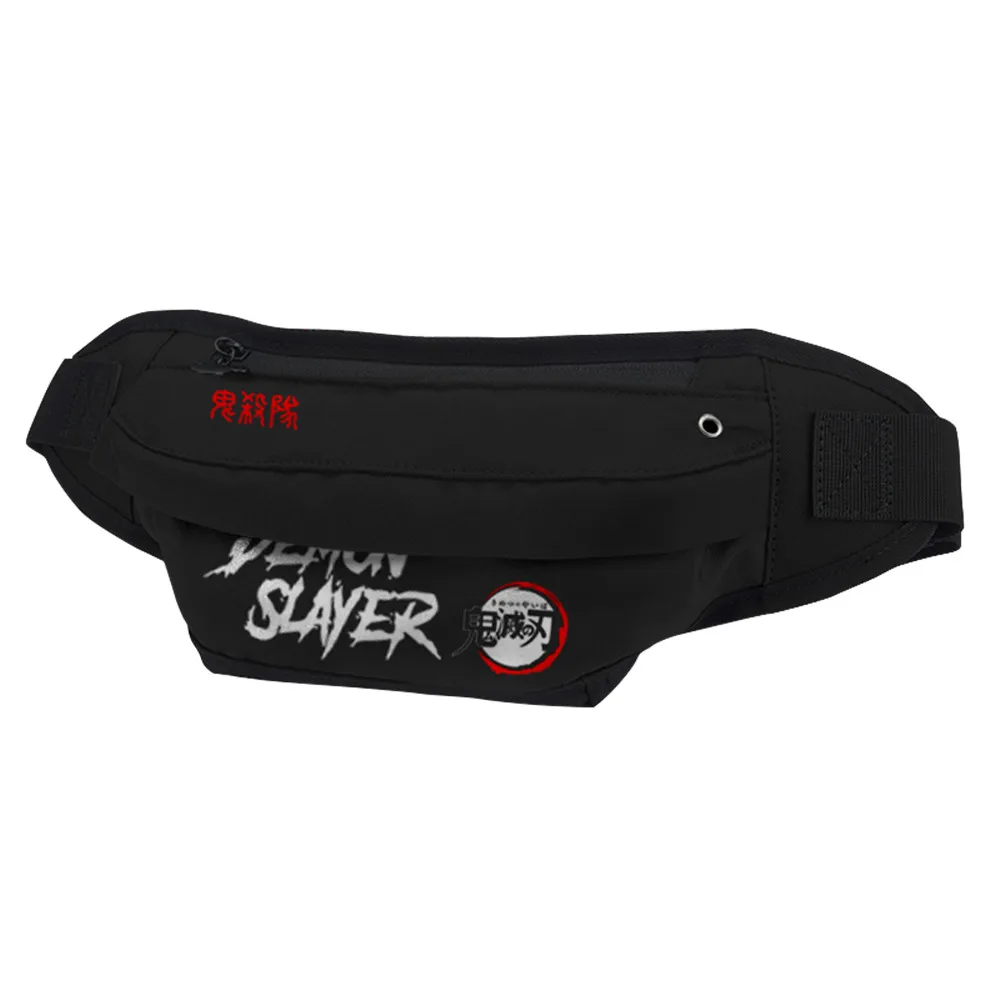 

WAWNI Demon Slayer: Kimetsu no Yaiba Bag Men Canvas Belt Bag 3D Anime Hip Hop Casual Crossbody Bag 2020 New Anime Accessories