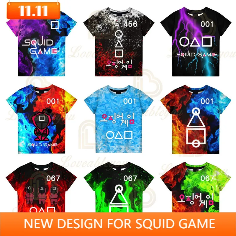 

Survival Game Korean 456 The Game T-shirt Women Men Tees 3d Cosplay Costume Clothes Boys Girls Kids T shirt Tees Tops