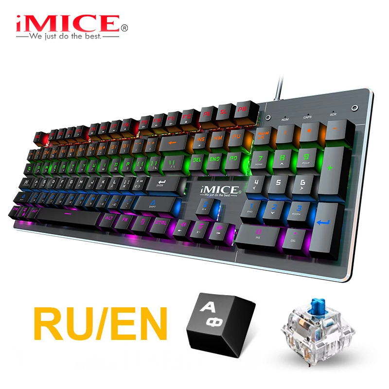 Клавиатура игровая Механическая с RGB подсветкой и русской раскладкой 87/104