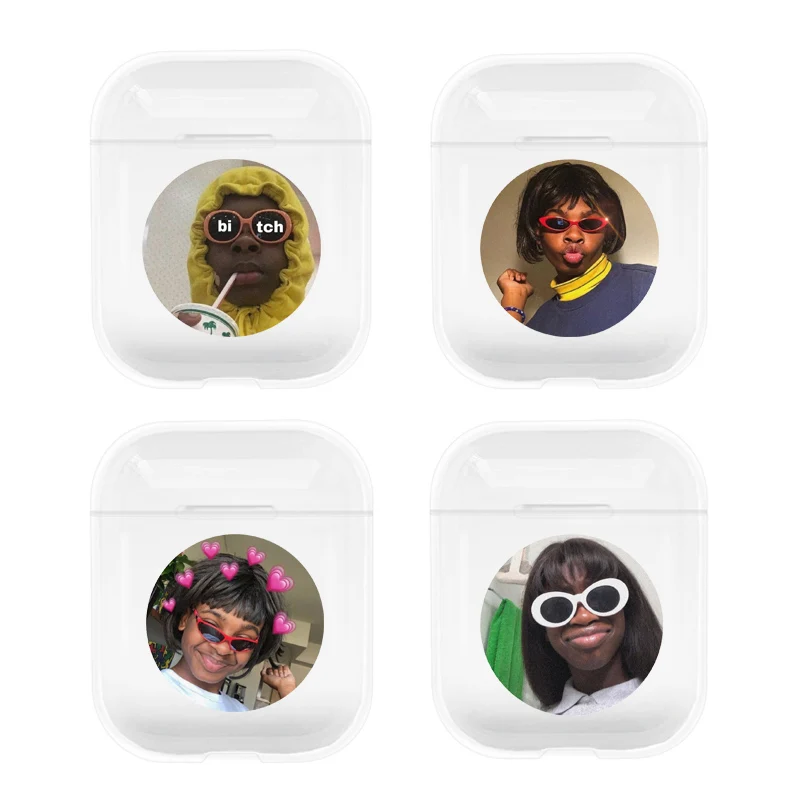 Модный чехол с забавным милым рисунком для Airpods прозрачный наушников Bluetooth