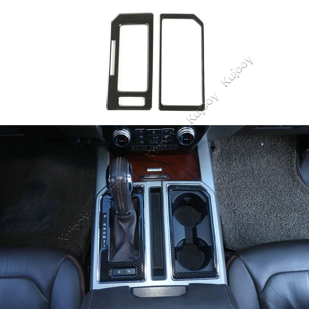 

ABS Car Gear Box Panel Cover Decor Trim for Ford F150 2016+ Carbon Fiber Grain Car Styling Accessories