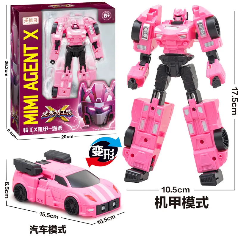 Figuras de acci&oacute;n de Transformers MiniForce para ni&ntilde;os, juguetes de agentes de la Fuerza A&eacute;rea X Volt Semey, regalos de vacaciones, Color negro, novedad-3