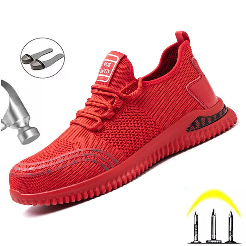 

2021 NEW Shoes Men Safety Work Shoes with Steel Toe Cap Puncture-Proof Boots Lightweight Breathable Sneakers Dropshipping